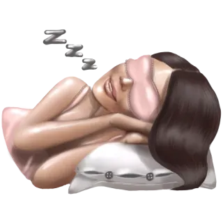 😴 zzz dormir, durmiendo, zzz, mujer, almohada, descanso, cansada whatsapp sticker