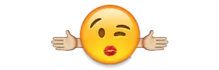 😘 Emoji, Beso, Guiño, Cara, Amarillo, Amigable telegram sticker