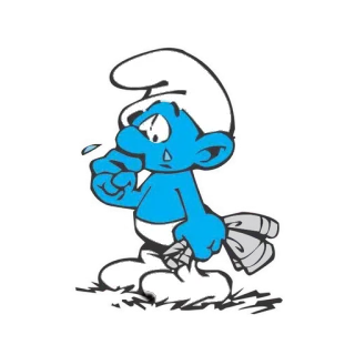😢 Smurf การ์ตูน, สีน้ำเงิน, เศร้า, สเมิร์ฟ whatsapp sticker