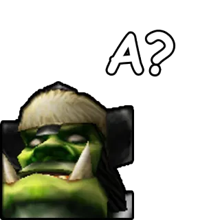 😒 A? orco, fantasy, domanda, verde telegram sticker