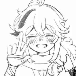 😁 Animé, Dessin animé, Signe de paix, Sourire telegram sticker