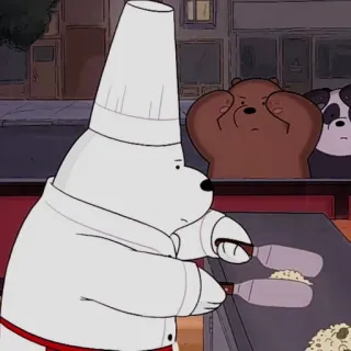 🐻‍❄️ Ice Bear We Bare Bears Cartoon, Bär, Koch, Kochen, We Bare Bears, Ice Bear, Panda Bär, Grizzlybär telegram sticker