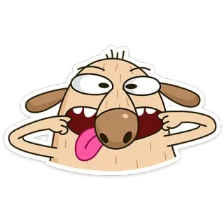 😛 Kreskówka, Śmieszne, Głupie, Szalony, Postać whatsapp sticker