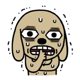 😰 kartun, anjing, cemas, berkeringat whatsapp sticker