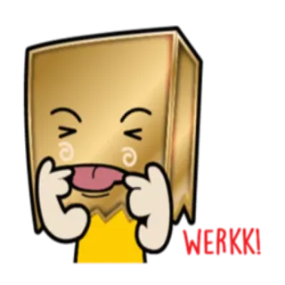 😛 WERKK! cartoon, emoji, character, funny, humor whatsapp sticker