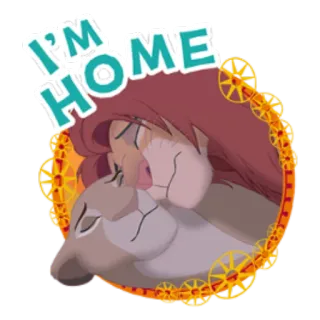 🏡 I'M HOME lion king, simba, nala, home, family, cartoon telegram sticker