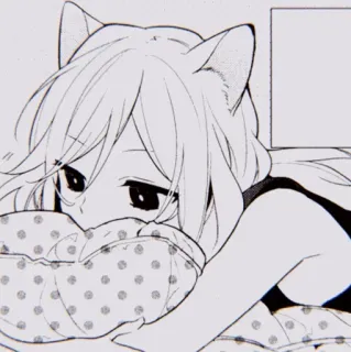 🖤 Anime, Katzenohren, Mädchen, Manga, Süß, Ohren, Katze telegram sticker