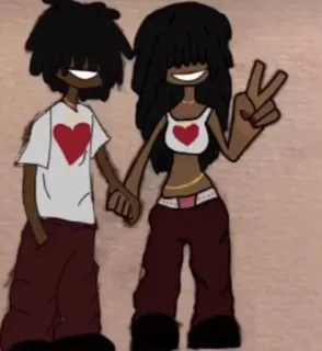🌟 cartoon, couple, love, heart, friendship, fashion telegram sticker
