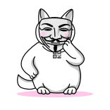 🎭 anonymous, mask, guy fawkes, cat, digital art, sticker telegram sticker