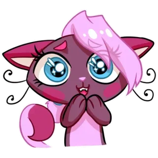 🤩 кот, котенок, милый, мультфильм, животное, питомец, каваи, наклейка whatsapp sticker