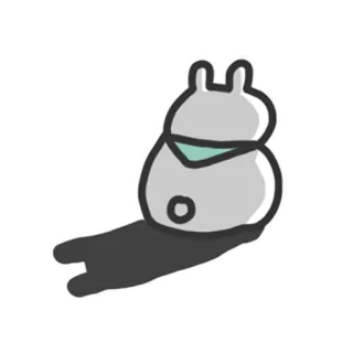 😔 cute, cartoon, animal, character, blob telegram sticker
