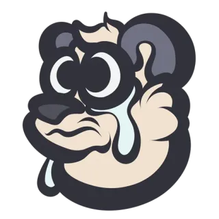 😭 sad, crying, emotional, sticker, bear, cartoon telegram sticker