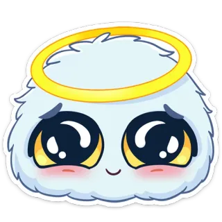 😇 esponjoso, ángel, halo, lindo, kawaii, pegatina telegram sticker