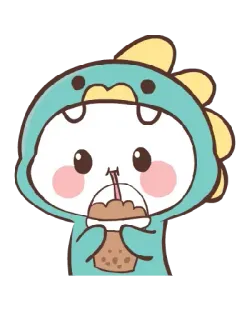 🧋 cute, dinosaur, animal, drink, kawaii, cartoon telegram sticker