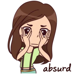 😱 absurd Dibujos animados, Chica, Absurdo, Triste, Expresión, Emocional whatsapp sticker