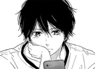 😕 アニメ, マンガ, 少年, ティーン, ポートレート, イラスト telegram sticker