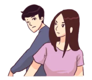 😐 para, związek, kreskówka, ludzie, kobieta, mężczyzna telegram sticker