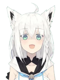 😃 Shirakami Fubuki anime, vtuber, virtual youtuber, fox girl whatsapp sticker