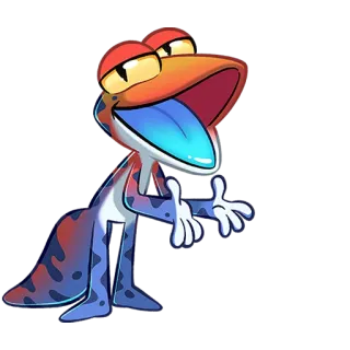 😏 Eidechse, Cartoon, Tier, Figur, Reptil, Bunt, Illustration, Sticker telegram sticker