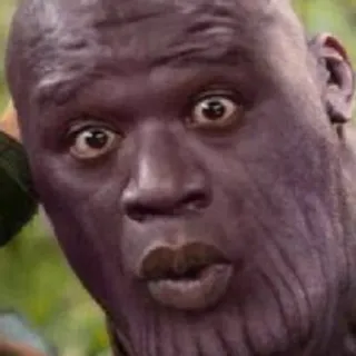 😯 Thanos Thanos, Marvel, vilão, meme telegram sticker