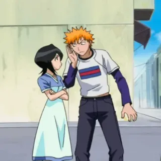 🍁 Ichigo Bleach Anime, Bleach, Ichigo Kurosaki, Rukia Kuchiki, Cartone animato telegram sticker