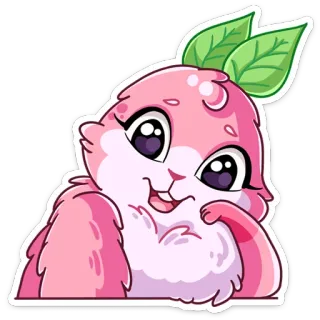 😊 mignon, animal, rose, dessin animé, personnage, kawaii telegram sticker