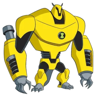 😎 Armodrillo Ben 10 Армодрилло, Бен 10, Мультфильм, Инопланетянин, Желтый, Персонаж telegram sticker