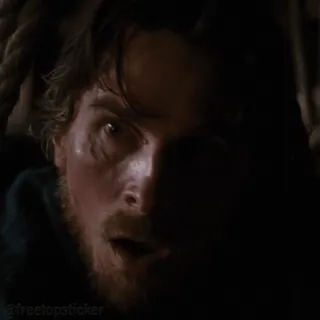 😲 @freetopsticker pessoa, rosto, cena de filme, christian bale whatsapp sticker