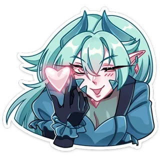 ❤ 漫画, アニメ, 中指, 可愛い, ハート telegram sticker