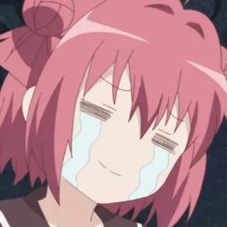 🐿 Anime, Pleurs, Triste, Émotionnel, Cheveux Roses, Dessin animé whatsapp sticker