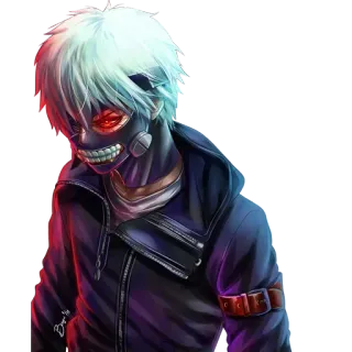 🤨 Ken Kaneki Tokyo Ghoul Аниме, Манга, Персонаж, Маска, Токийский гуль, Кен Канеки telegram sticker