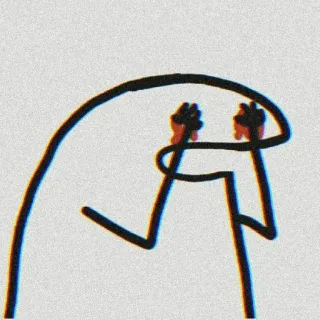 😢 boneco palito, meme, florkofcows, mãos, chocado, desenho animado telegram sticker