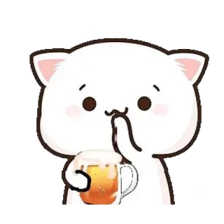 🍺 kucing, bir, minum, imut, kartun telegram sticker