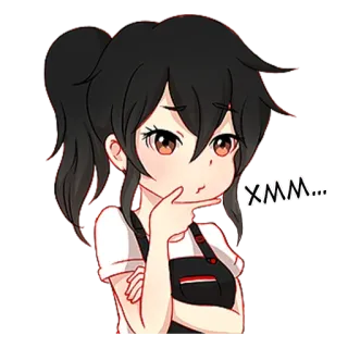 🧐 XMM... Anime, Manga, Pensando, Cartoni animati, Ragazza, Carino whatsapp sticker