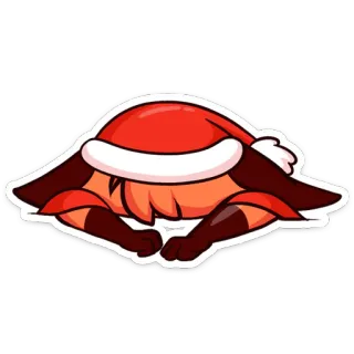 😩 autocollant, crabe, noël, chapeau, orange, rouge telegram sticker