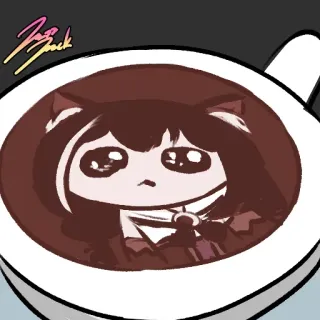 🐱 Jag Back Аниме, Кофе, Мультфильм whatsapp sticker