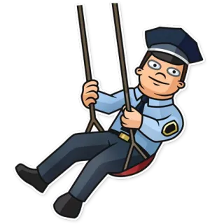 😜 警察, 警官, ブランコ, 漫画 telegram sticker