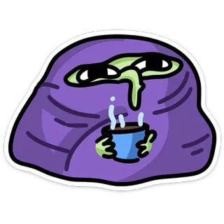 🛌 Dessin animé, Personnage, Art numérique, Relax, Mignon, Café whatsapp sticker