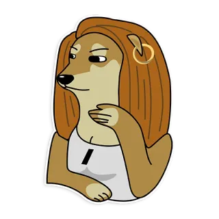 🤔 I doge, dog, woman, cheems, meme, hairstyle telegram sticker