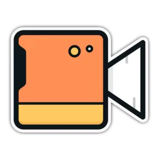 🎥 Videocamera, Fotocamera, Registrazione, Arancione, Giallo whatsapp sticker