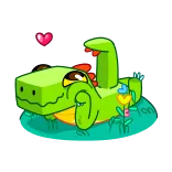 😚 Alligator, Krokodil, Tier, Cartoon telegram sticker