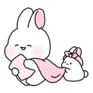 🐇 lapin, lapinou, mignon, kawaii, illustration, animal, dessin animé telegram sticker