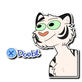 😐 Doubt tygrys, wątpliwość, kreskówka, mem telegram sticker