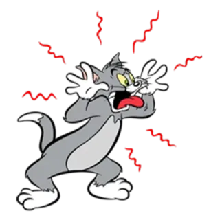 😝 Tom Cat Tom and Jerry cartoon, cat, shocked, surprise, animation telegram sticker