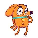 ❓ cane, cartone animato, animale, animale domestico, illustrazione, personaggio telegram sticker