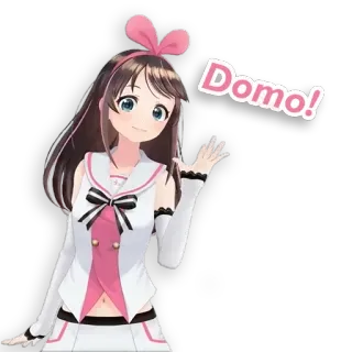 👋 Domo! Garota anime, Domo, Japonês, Saudação, Youtuber virtual whatsapp sticker
