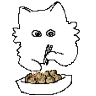 🍜 cat, eating, food, cartoon, animal telegram sticker