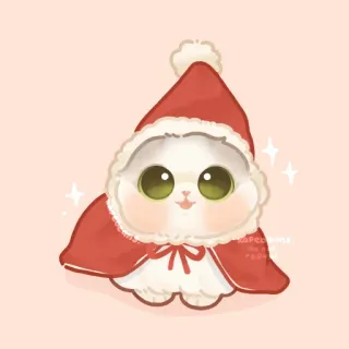 ✨ fofo, gato, natal, papai noel, kawaii, gatinho telegram sticker