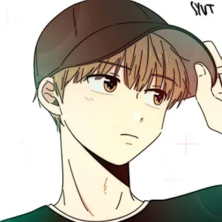 📜 SYNT Dibujo animado, Anime, Chico, Adolescente, Sombrero telegram sticker