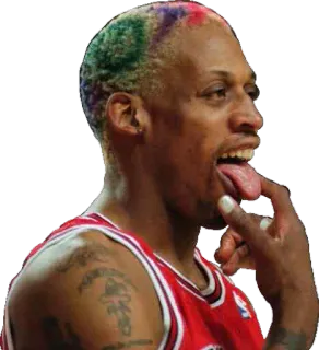 🤬 Dennis Rodman basquete, atleta, nba, cabelo colorido, esportes telegram sticker